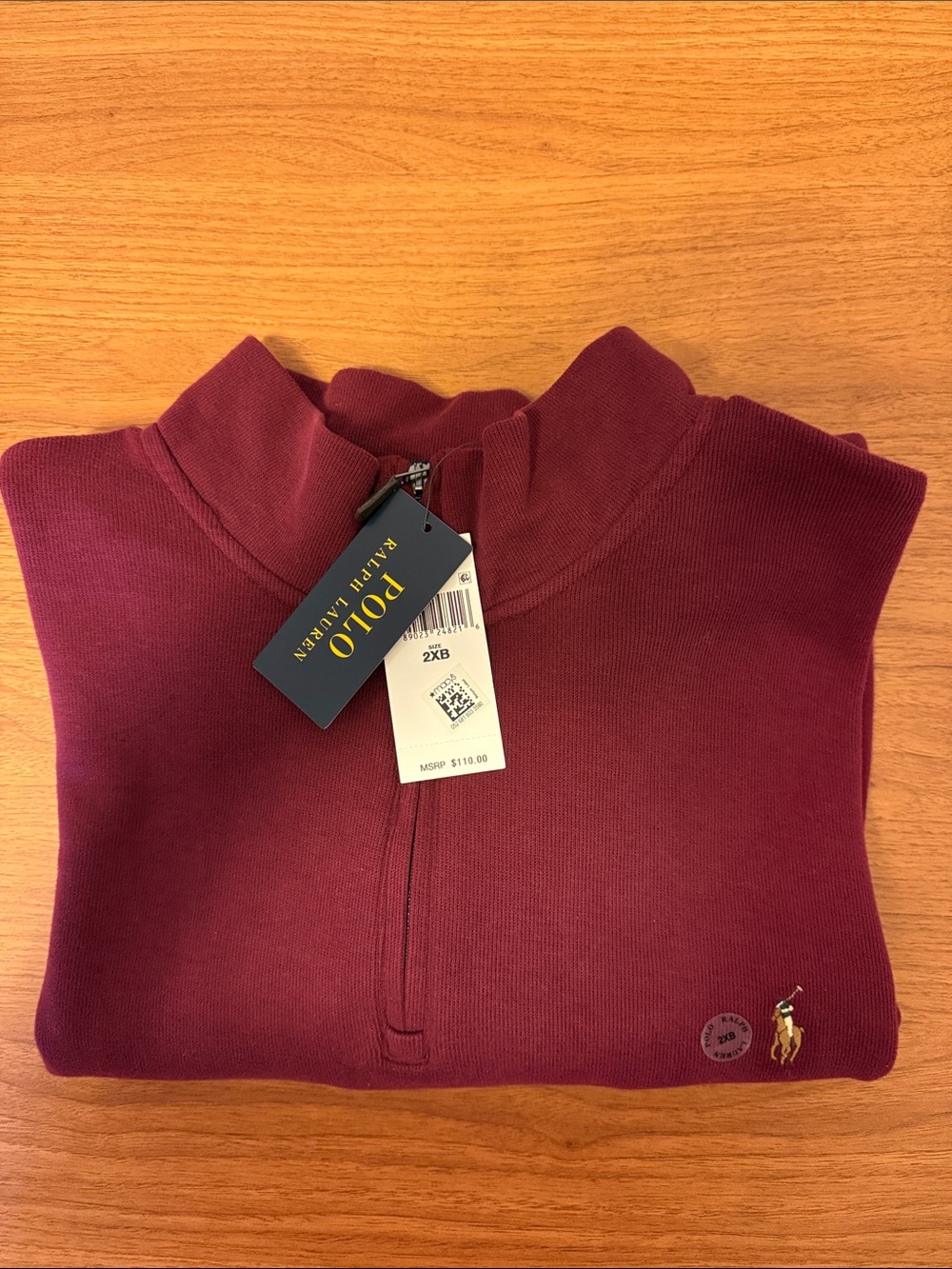 Polo by Ralph Lauren Men's Maroon Half-Zip Sweater